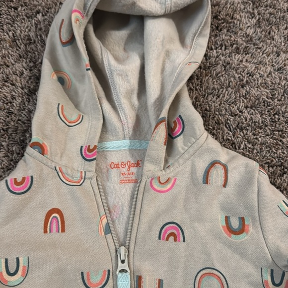 Cat and Jack zip up sweatshirt with hood. Size 4/5 - Picture 2 of 2